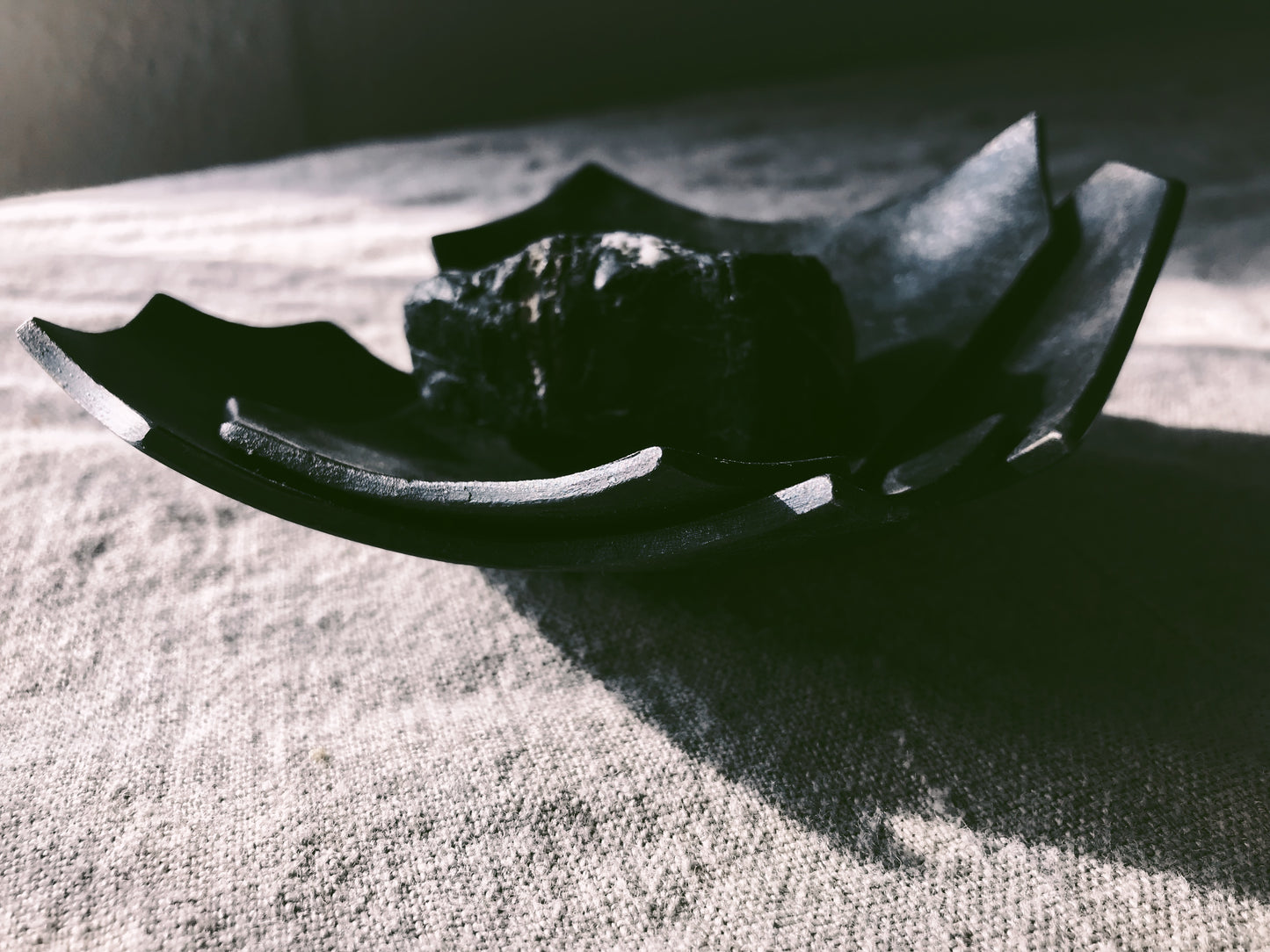 Forged Iron Leaf Offering Bowl