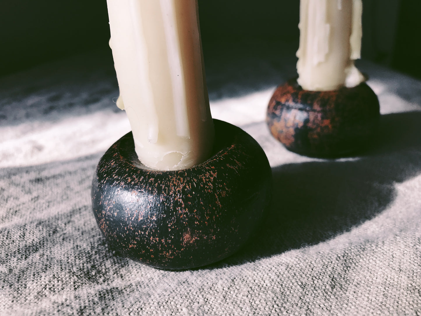 Forged Copper Candle Holder Set