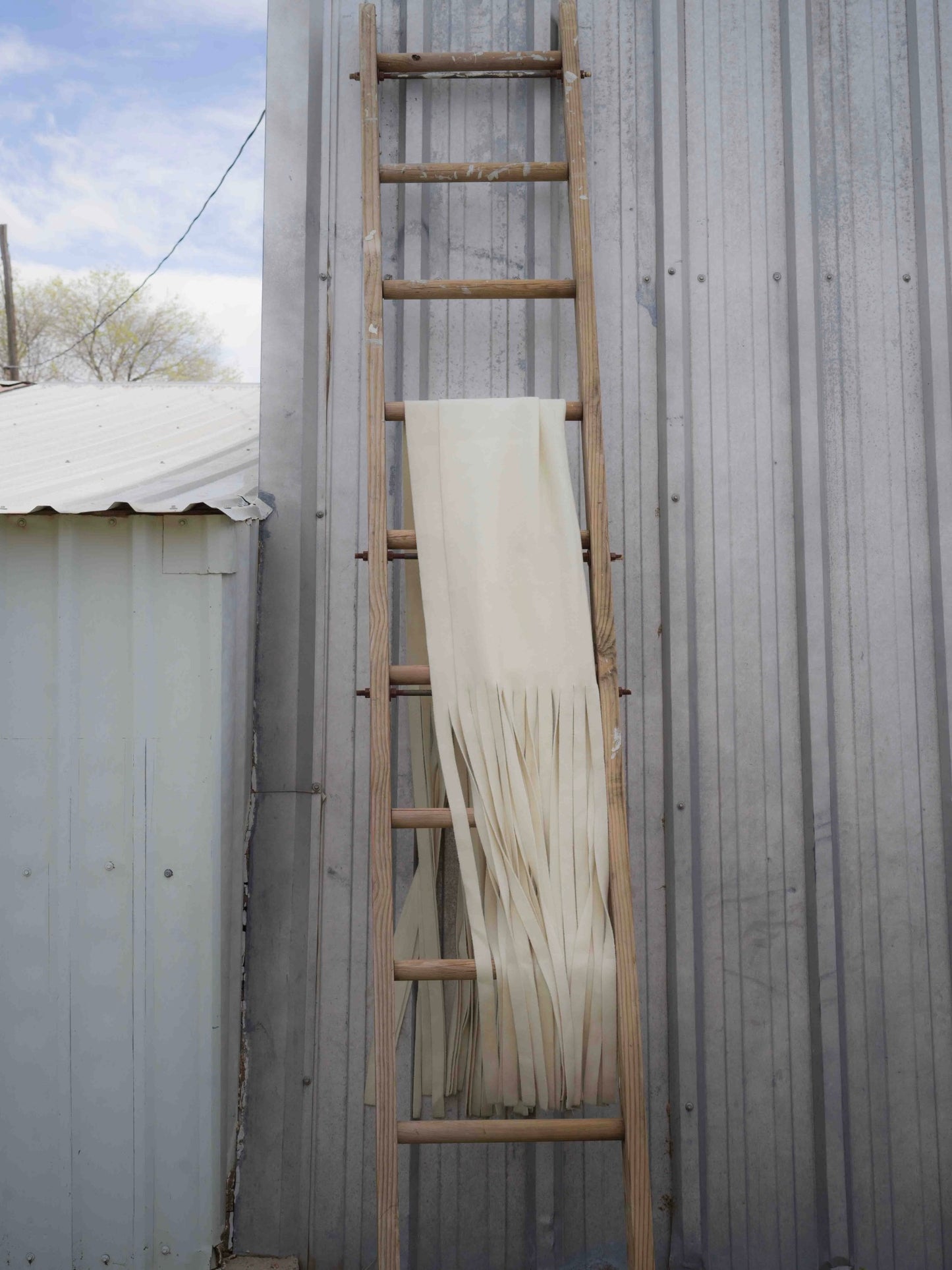Bone Wool Fringe Shawl