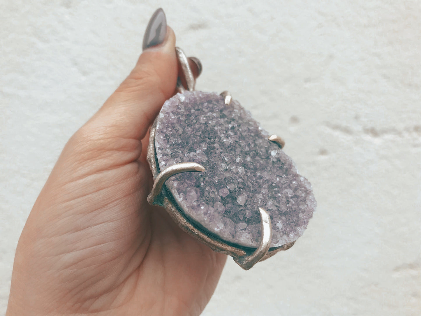 Charcoal Amethyst Druzy Pendant