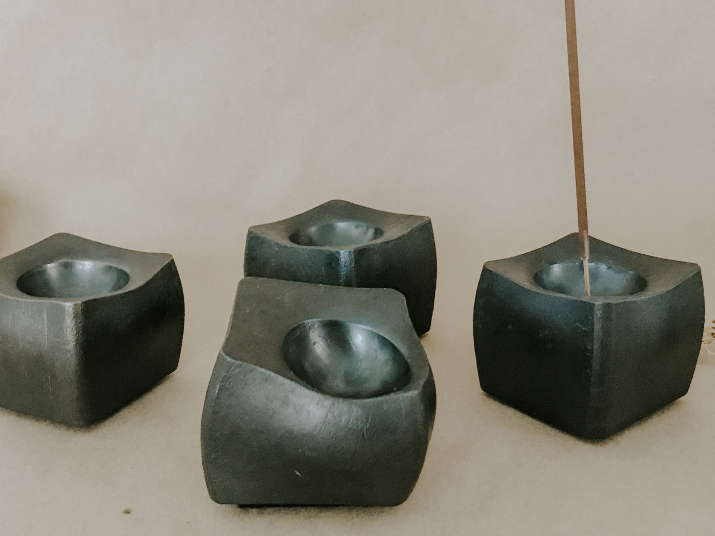 Forged Iron Cube Incense Holder