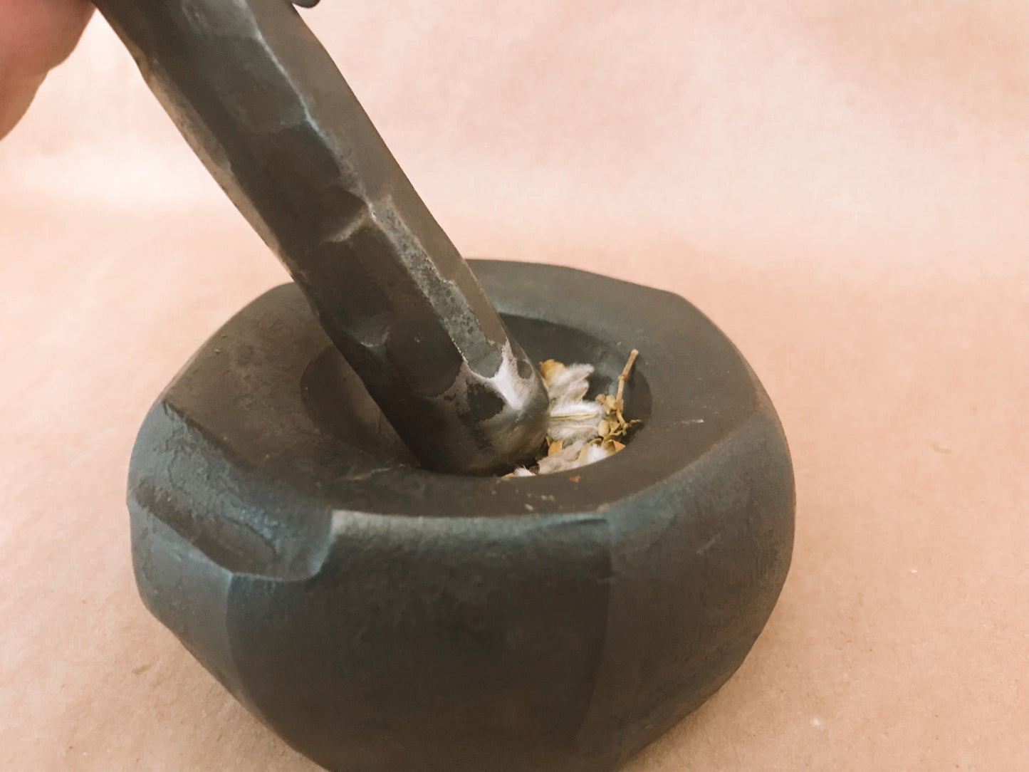 Forged Iron Mortar + Pestle