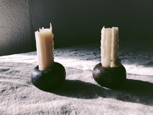 Forged Copper Candle Holder Set