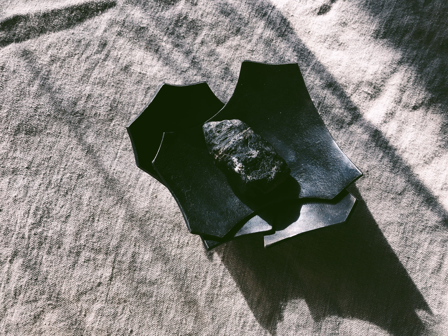 Forged Iron Leaf Offering Bowl