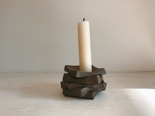 Forged Iron Short Stack Candle Holder