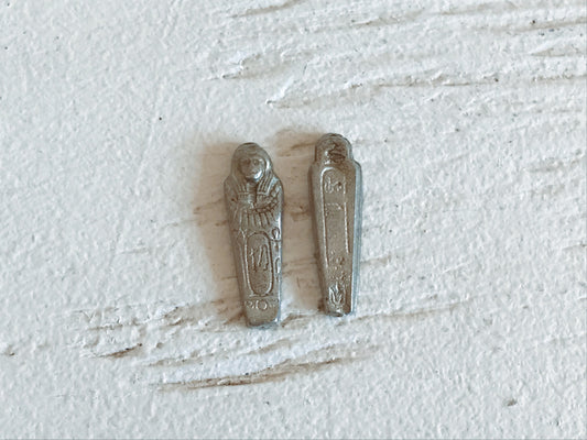 Miniature Pewter Egyptian Sarcophagus