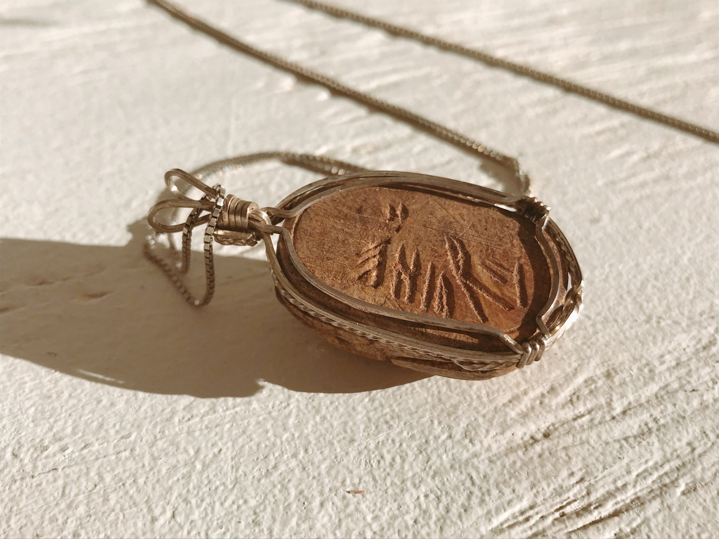 Soapstone Scarab Necklace