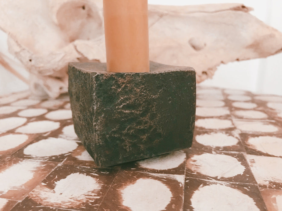 Forged Iron Cube Candle Holder