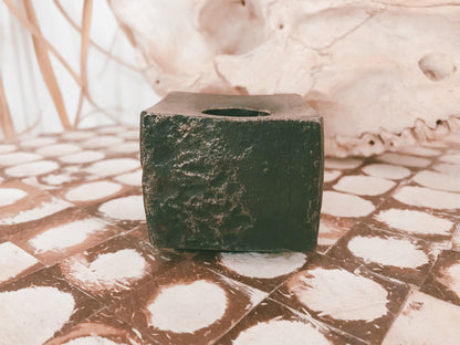 Forged Iron Cube Candle Holder