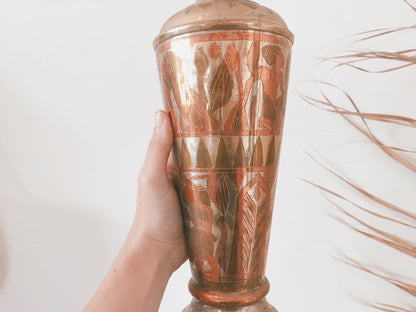 Large Brass & Copper Egyptian Vase