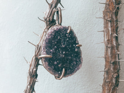 Charcoal Amethyst Druzy Pendant