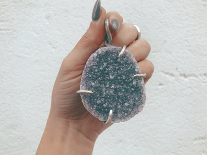 Charcoal Amethyst Druzy Pendant