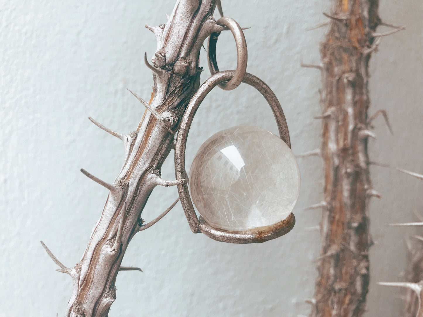 Rutilated Quartz Sphere Pendant