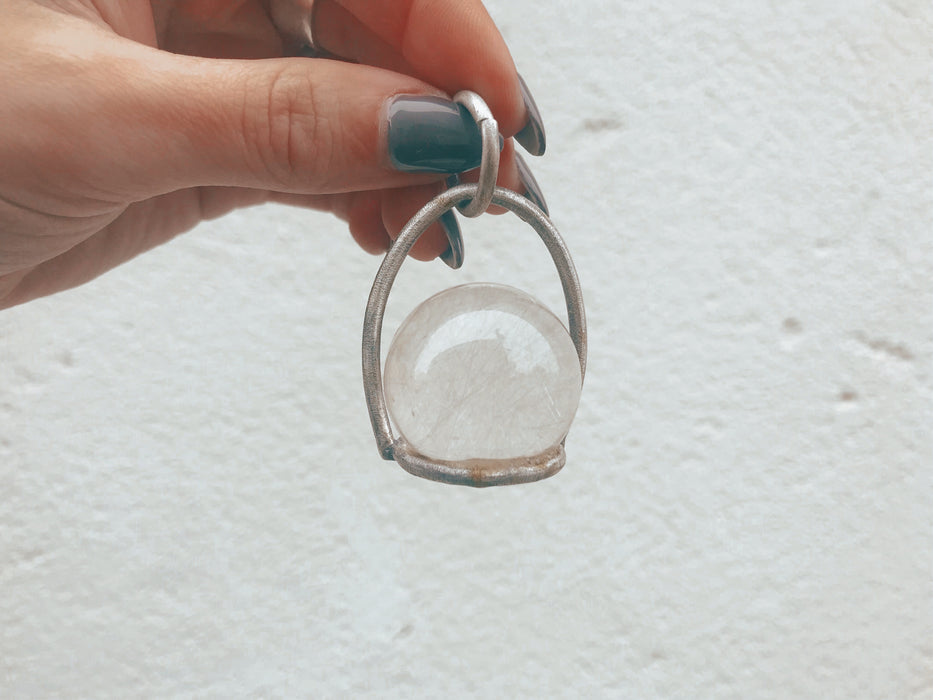 Rutilated Quartz Sphere Pendant
