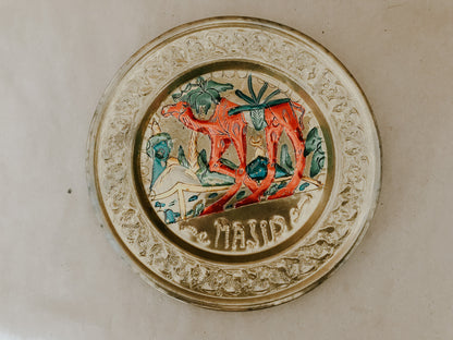 Tunisian Hammered Brass Plate