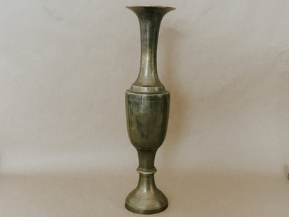 Vintage Solid Brass Fluted Urn Vase