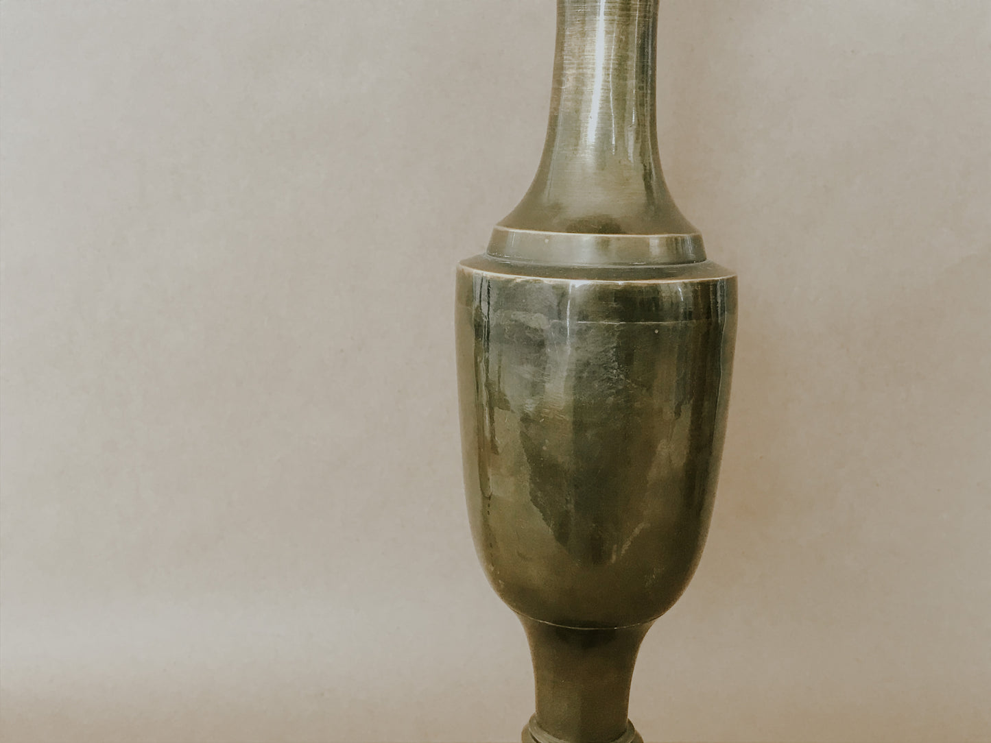 Vintage Solid Brass Fluted Urn Vase