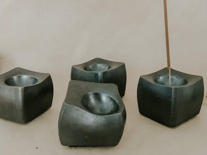 Forged Iron Cube Incense Holder