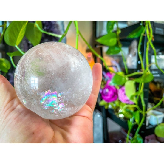 Clear Quartz Sphere w/ Rainbows