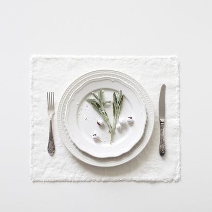 Linen Placemat with Fringes
